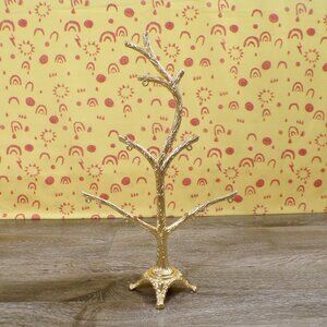Golden Jewelry Tree - Vanity Jewelry Stand for Earrings, Bracelets & Necklaces